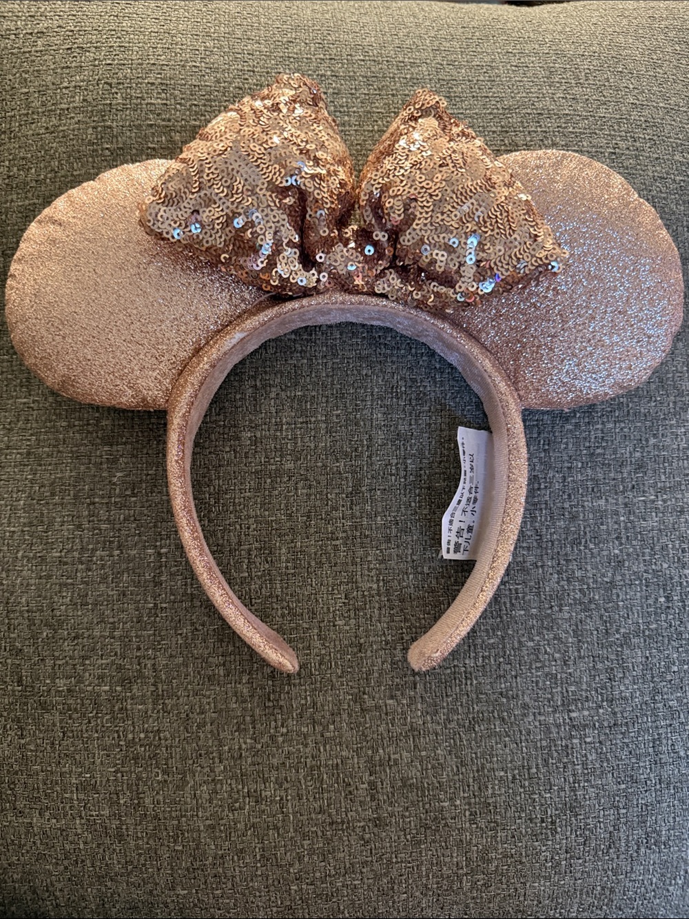 Disney Rose Gold Sequin Minnie Ears Headband